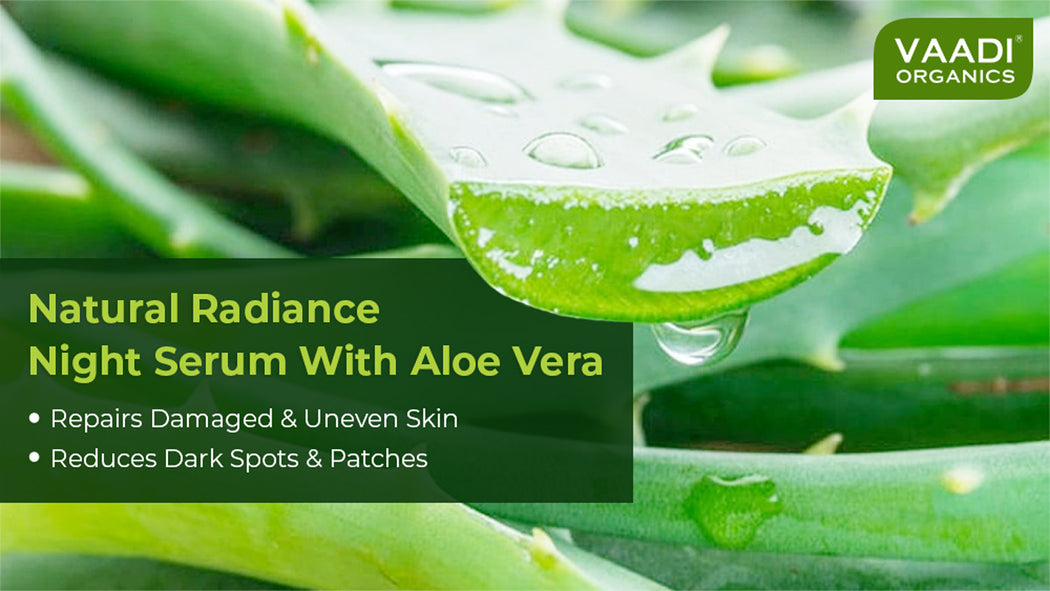 Natural Radiance Night Serum with Aloe Vera - Reduces Dark Spots & patches, Repairs Damaged & Uneven Skin (10 ml)