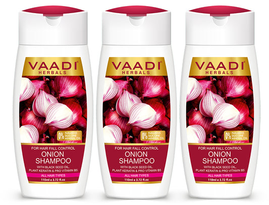 Pack of 3 Onion Shampoo For Hairfall Control (110 ml X 3)
