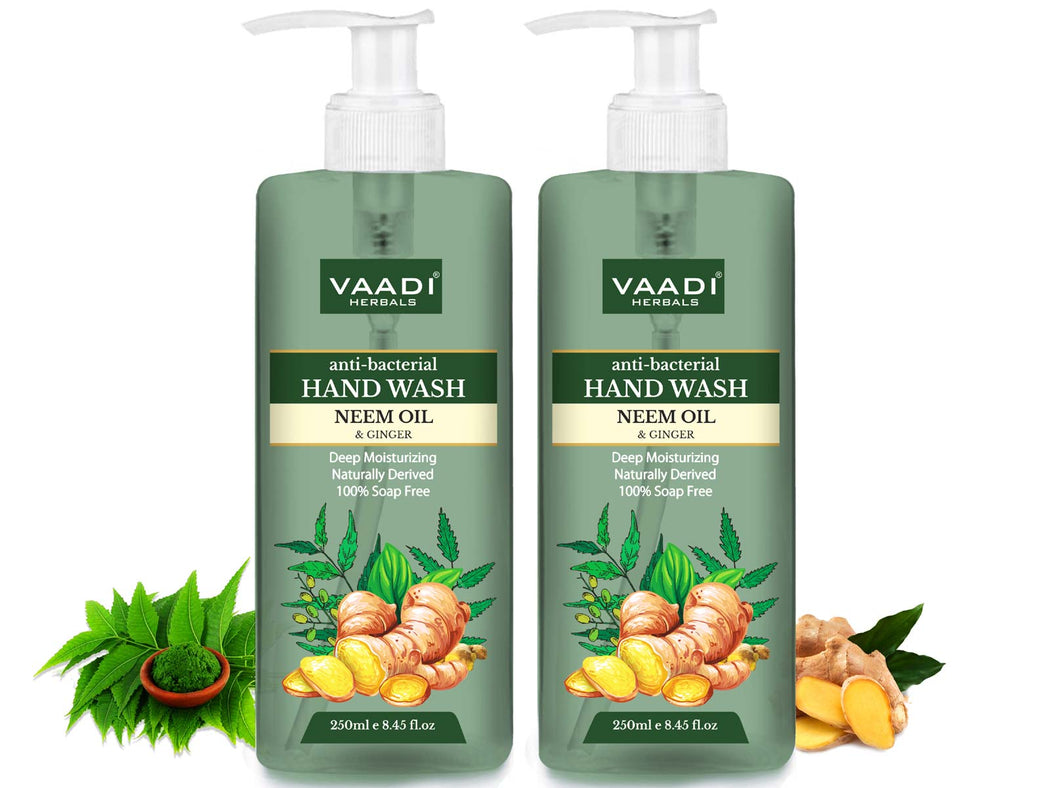 Pack of 2 Anti-Bacterial Neem Oil & Ginger Hand Wash (250 ml x 2)