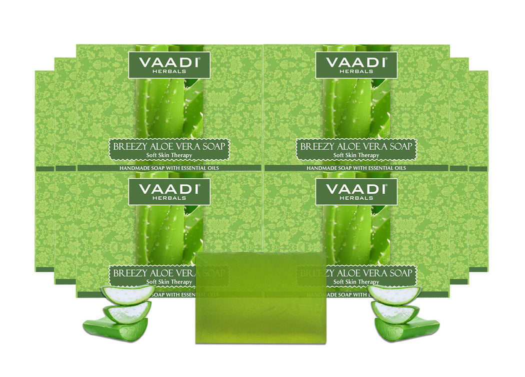 Pack of 12 Breezy Aloe Vera Soap (75 gms x 12)