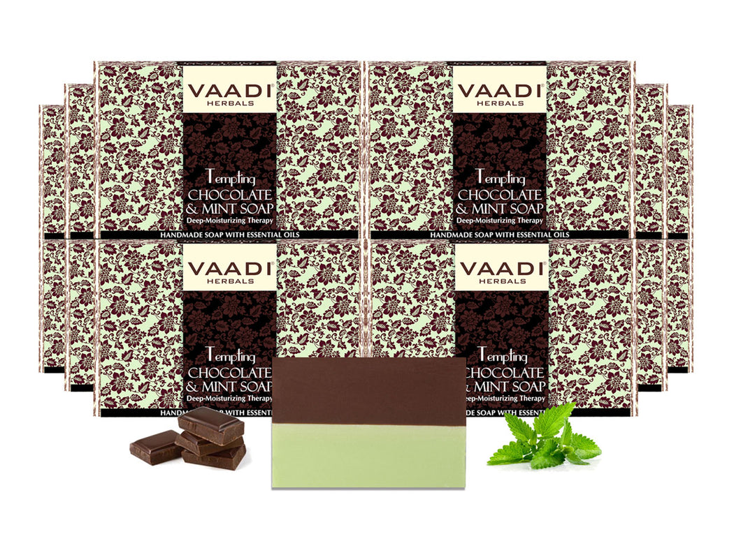Pack of 12 Tempting Chocolate & Mint Soap - Deep Moisturising Therapy (75 gms x 12)
