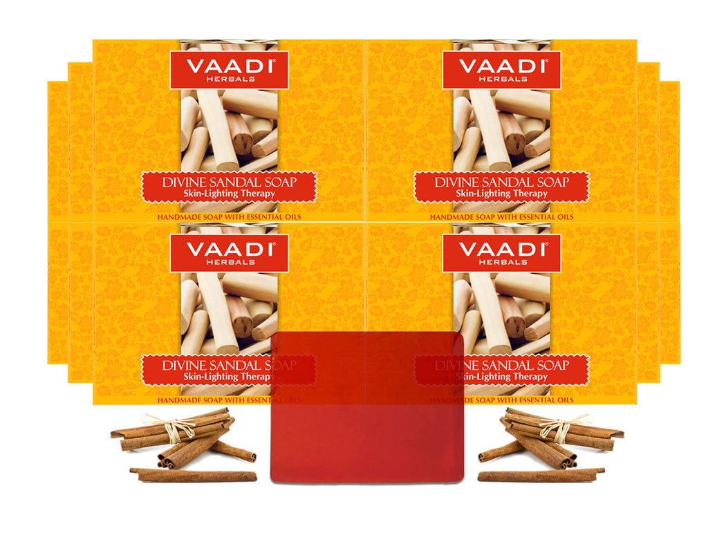 Pack of 12 Divine Sandal Soap with Saffron & Turmeric (75 gms x 12)