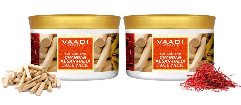 Pack of 2 Chandan Kesar Haldi Face Pack (600 gms x 2)