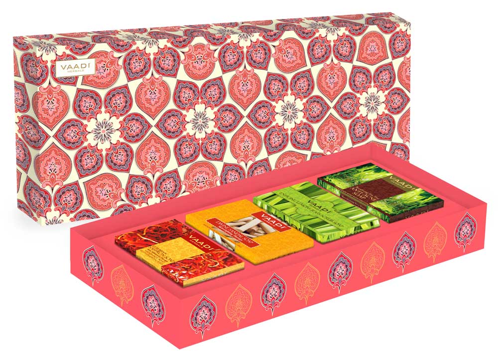 Royal Indian Herb Collection - 4 Premium Herbal Handmade Soap Gift Box (75 gms x 4)