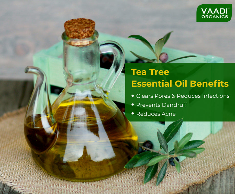 Tea Tree Essential Oil - Reduces Acne, Prevents Dandruff & Hairfall (10 ml)