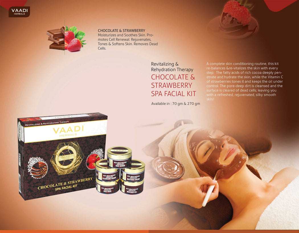 Deep-Moisturising Chocolate SPA Facial Kit with Strawberry Extract (270 gms)