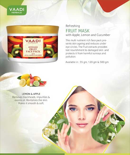 Refreshing Fruit Face Pack With Apple Lemon & Cucumber (600 gms)