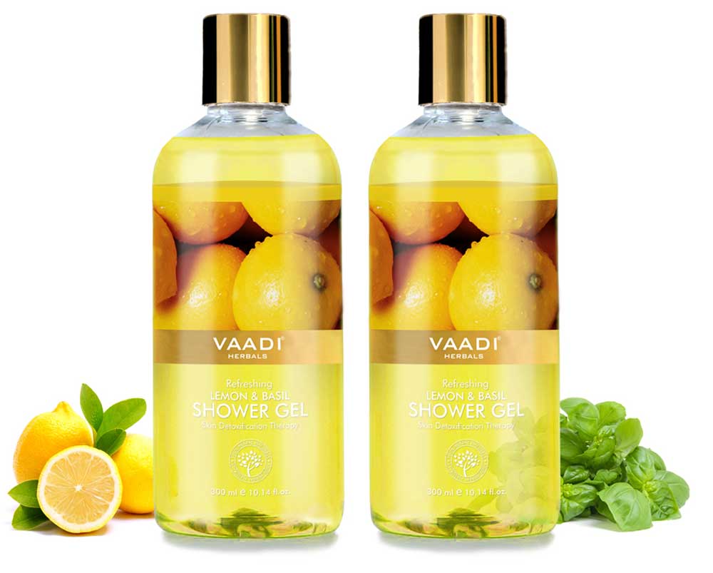 Pack of 2  Refreshing Lemon & Basil Shower Gel (300 ml x 2)