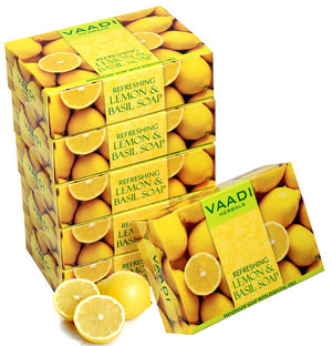 Pack of 6 Refreshing Lemon and Basil Soap (75 g...