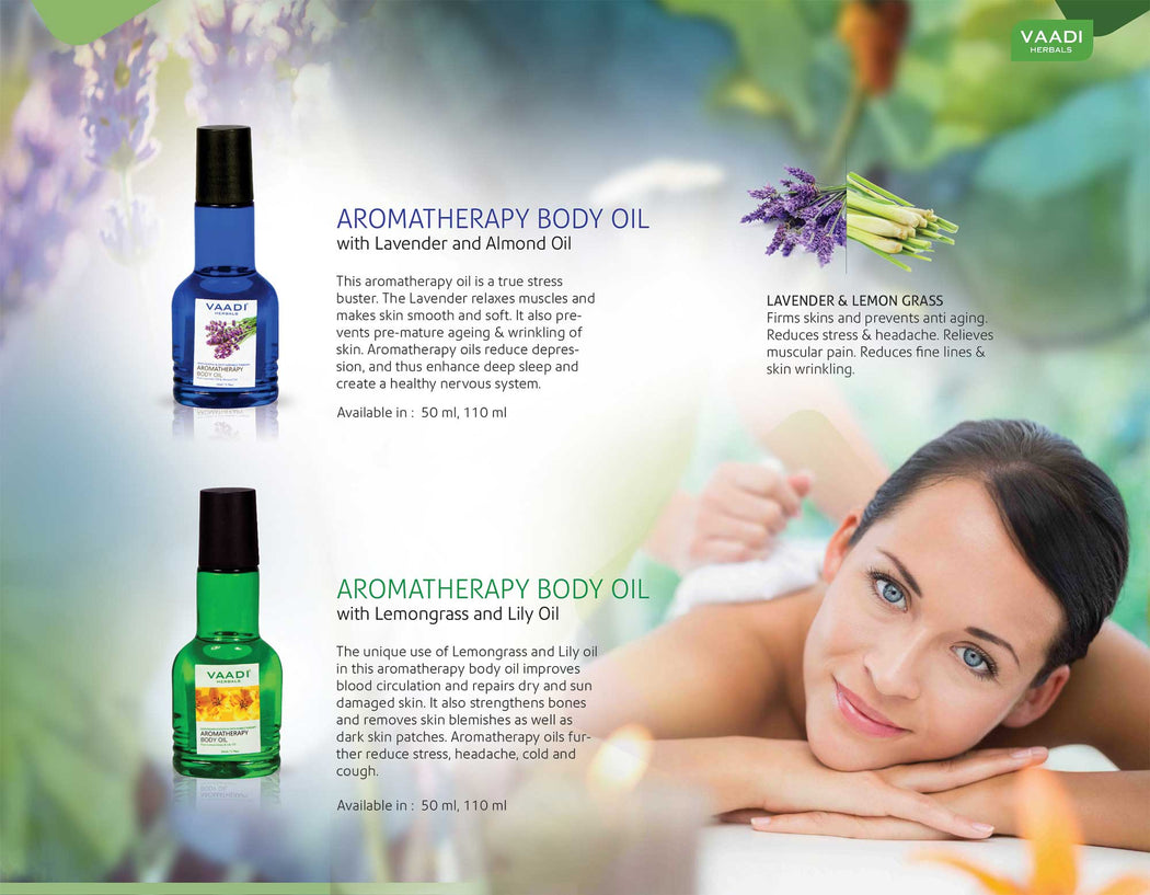 Pack of 2 Aromatherapy Body Oil-Lavender & Almond Oil (110 ml x 2)