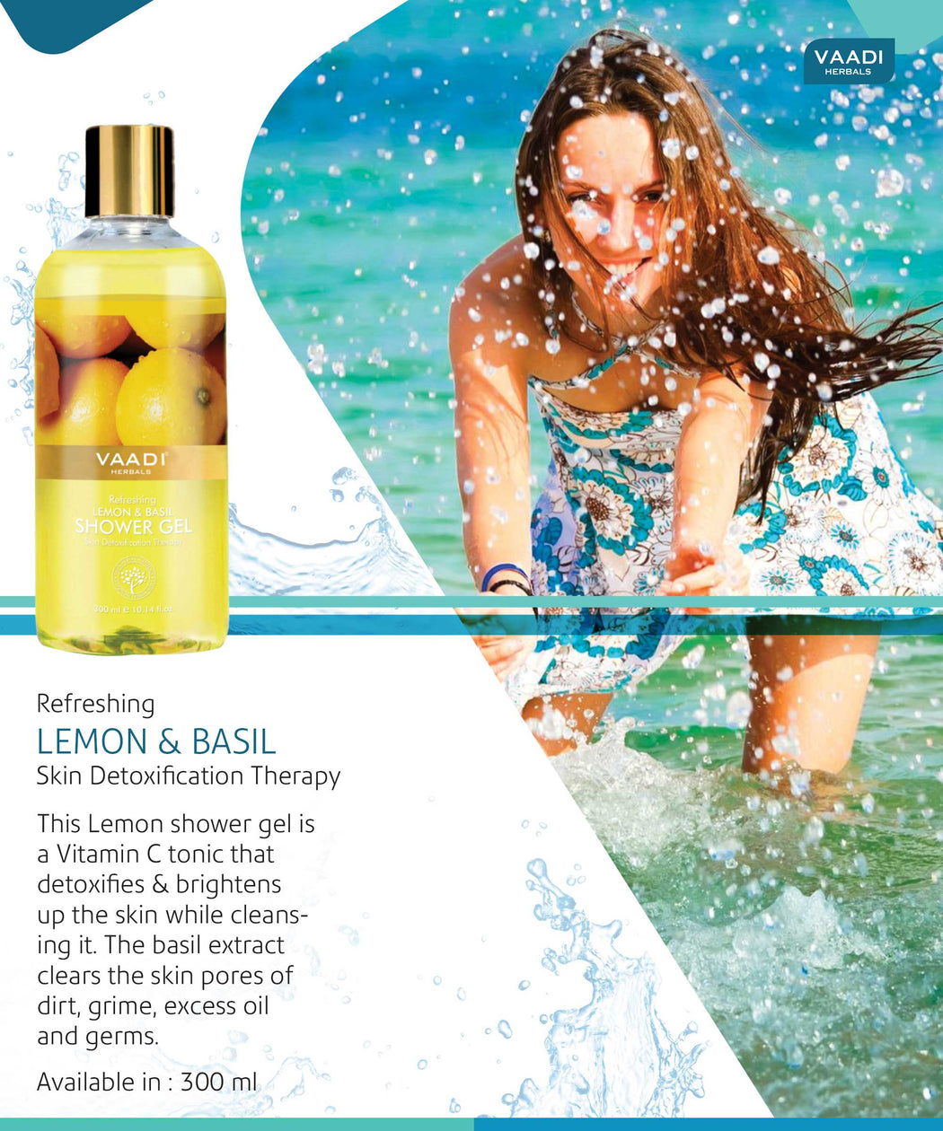 Pack of 3 Refreshing Lemon & Basil Shower Gel (300 ml x 3)