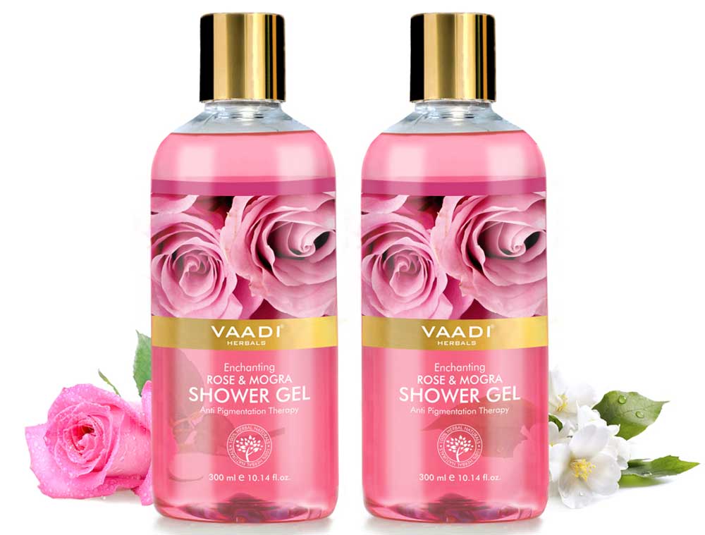 Pack of 2  Enchanting Rose & Mogra Shower Gel (300 ml x 2)