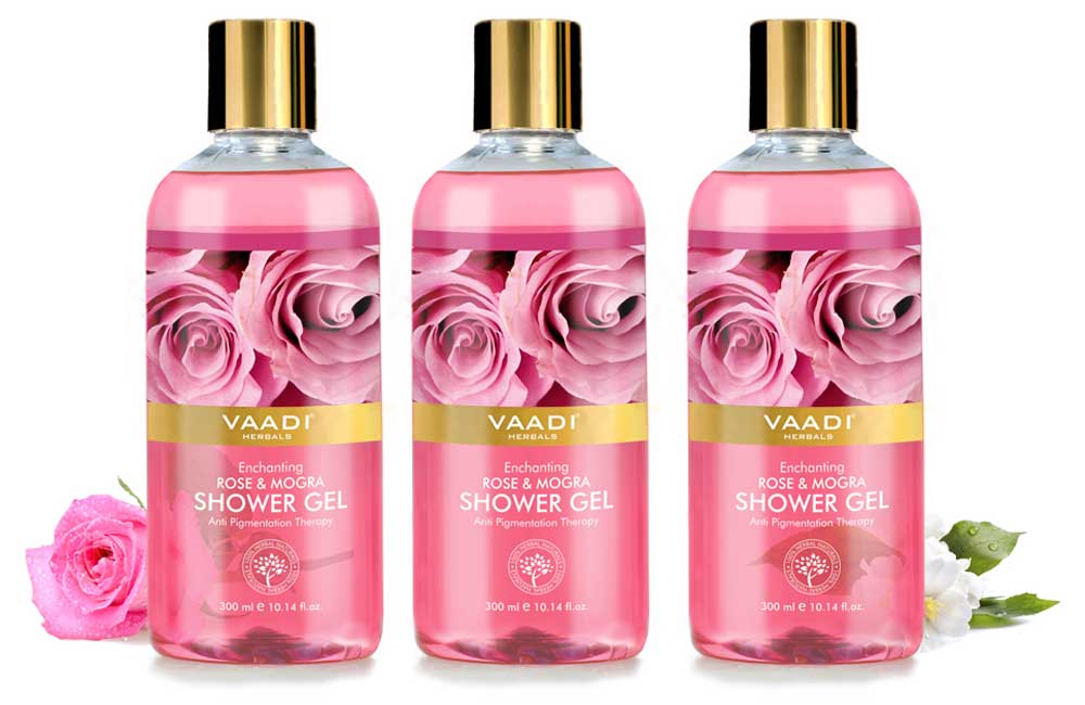 Pack of 3 Enchanting Rose & Mogra Shower Gel (300 ml x 3)