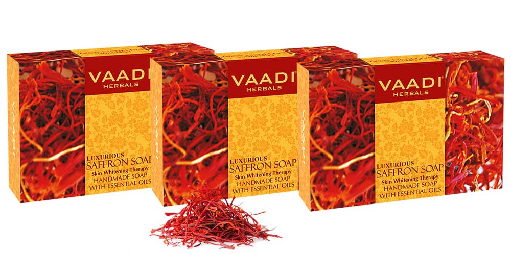 Pack of 3 Luxurious Saffron Soap - Skin Whitening Therapy (75 gms x 3)