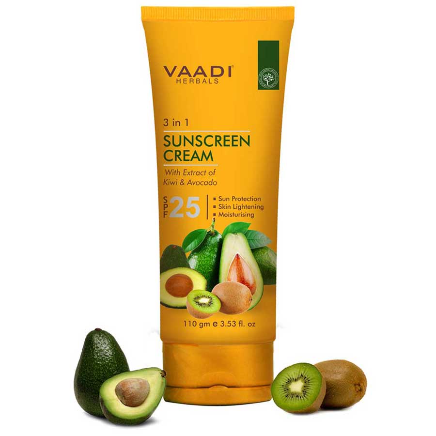 Sunscreen Cream SPF-25 with Extracts of Kiwi & Avocado (110 gms)