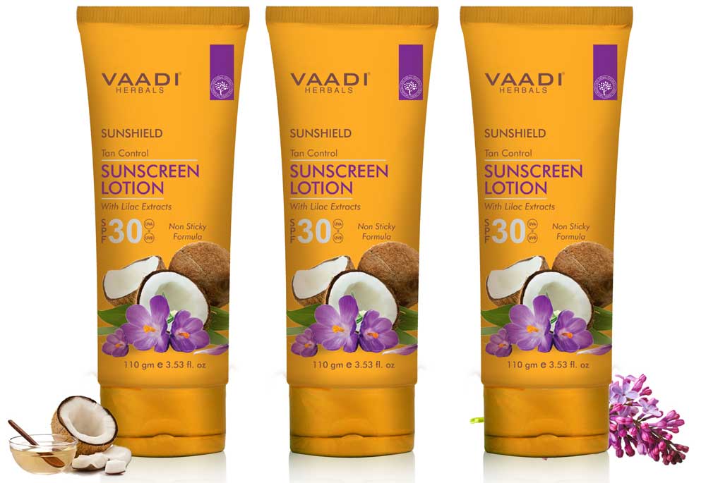 Pack of 3 Sunscreen Lotion SPF-30 with Lilac Extract (110 ml x 3)